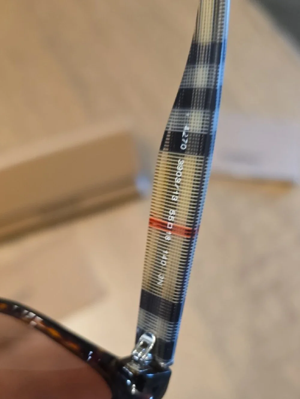 Burberry Brown Sunglasses with Tan Case and Plaid Temples